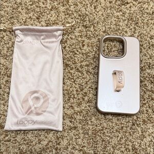Loopy Case iPhone 15 pro champagne Phone Case with Loop